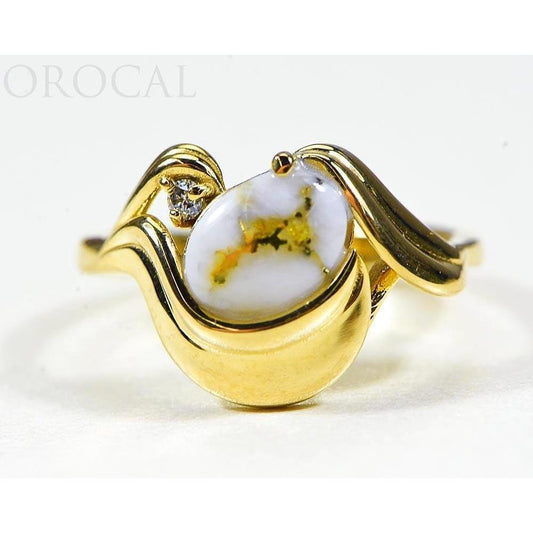 Orocal Gold Quartz Ladies Ring with Diamonds RL1137DQ-Destination Gold Detectors