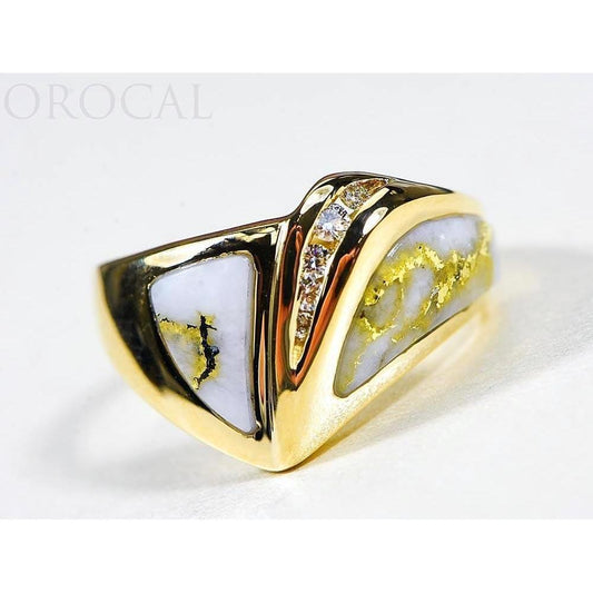 Orocal Gold Quartz Ladies Ring with Diamonds RL536D10Q-Destination Gold Detectors