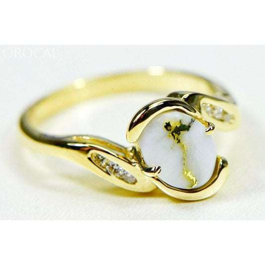 Orocal Gold Quartz Ladies Ring with Diamonds RL586D10Q-Destination Gold Detectors