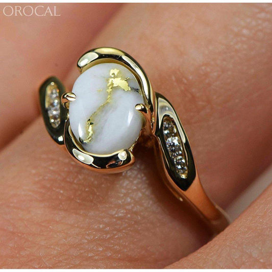 Orocal Gold Quartz Ladies Ring with Diamonds RL586D10Q-Destination Gold Detectors