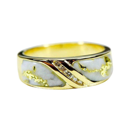 Orocal Gold Quartz Ladies Ring with Diamonds RL610D10Q-Destination Gold Detectors