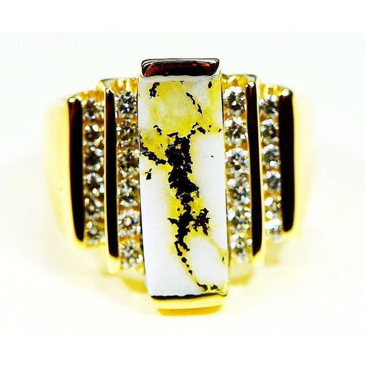 Orocal Gold Quartz Ladies Ring with Diamonds RL639LD80Q-Destination Gold Detectors