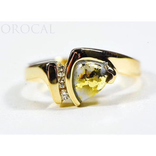 Orocal Gold Quartz Ladies Ring with Diamonds RL737D7Q-Destination Gold Detectors