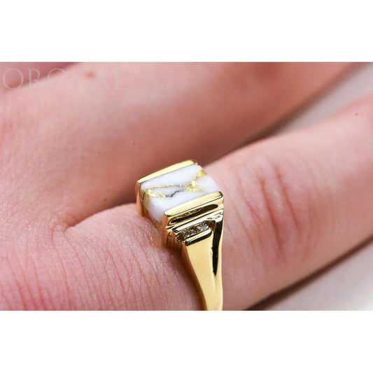 Orocal Gold Quartz Ladies Ring with Diamonds RL743D6Q-Destination Gold Detectors