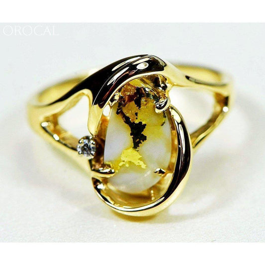 Orocal Gold Quartz Ladies Ring with Diamonds RL784SDQ-Destination Gold Detectors