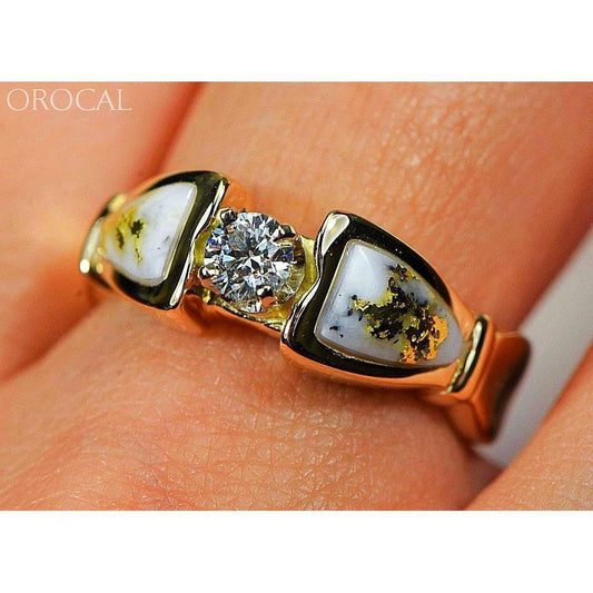 Orocal Gold Quartz Ladies Ring with Diamonds RL988DQE-Destination Gold Detectors
