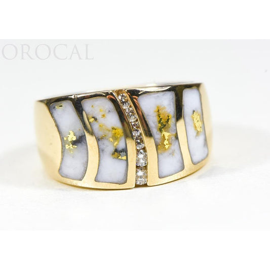 Orocal Gold Quartz Ladies Ring with Diamonds RLDL58D15Q-Destination Gold Detectors