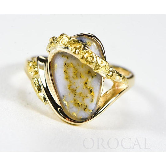 Orocal Gold Quartz Ladies Ring with Gold Nuggets RL549OLQ-Destination Gold Detectors