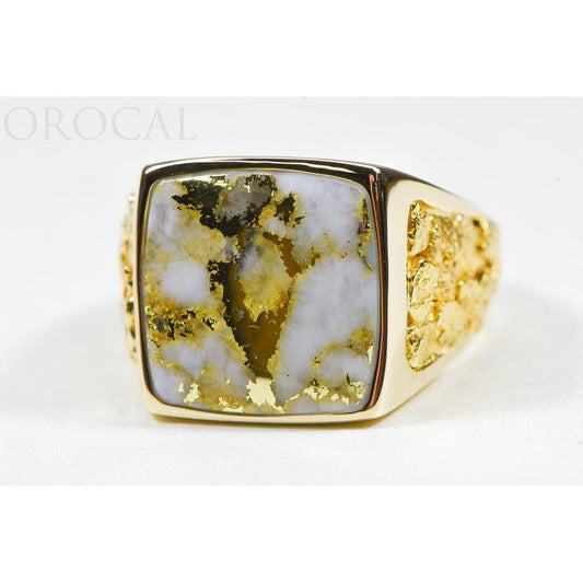 Orocal Gold Quartz Mens Ring RM1004Q-Destination Gold Detectors