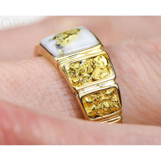 Orocal Gold Quartz Men's Ring RM1046NQ-Destination Gold Detectors