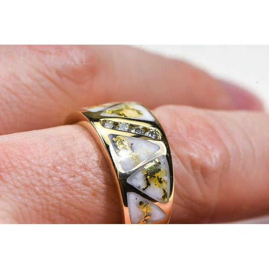 Orocal Gold Quartz Men's Ring with Diamonds RM883D20Q-Destination Gold Detectors