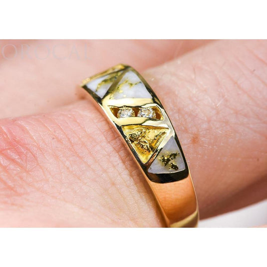 Orocal Gold Quartz Men's Ring with Diamonds RM968D16NQ-Destination Gold Detectors