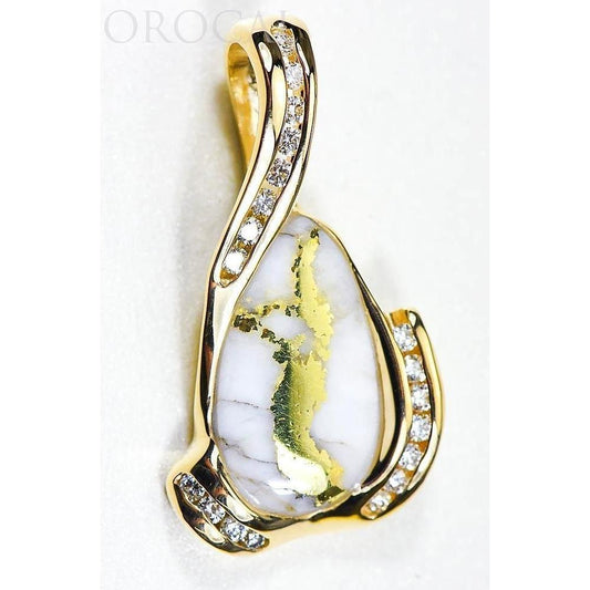 Orocal Gold Quartz Pendant with Diamonds PDL106D38QX-Destination Gold Detectors