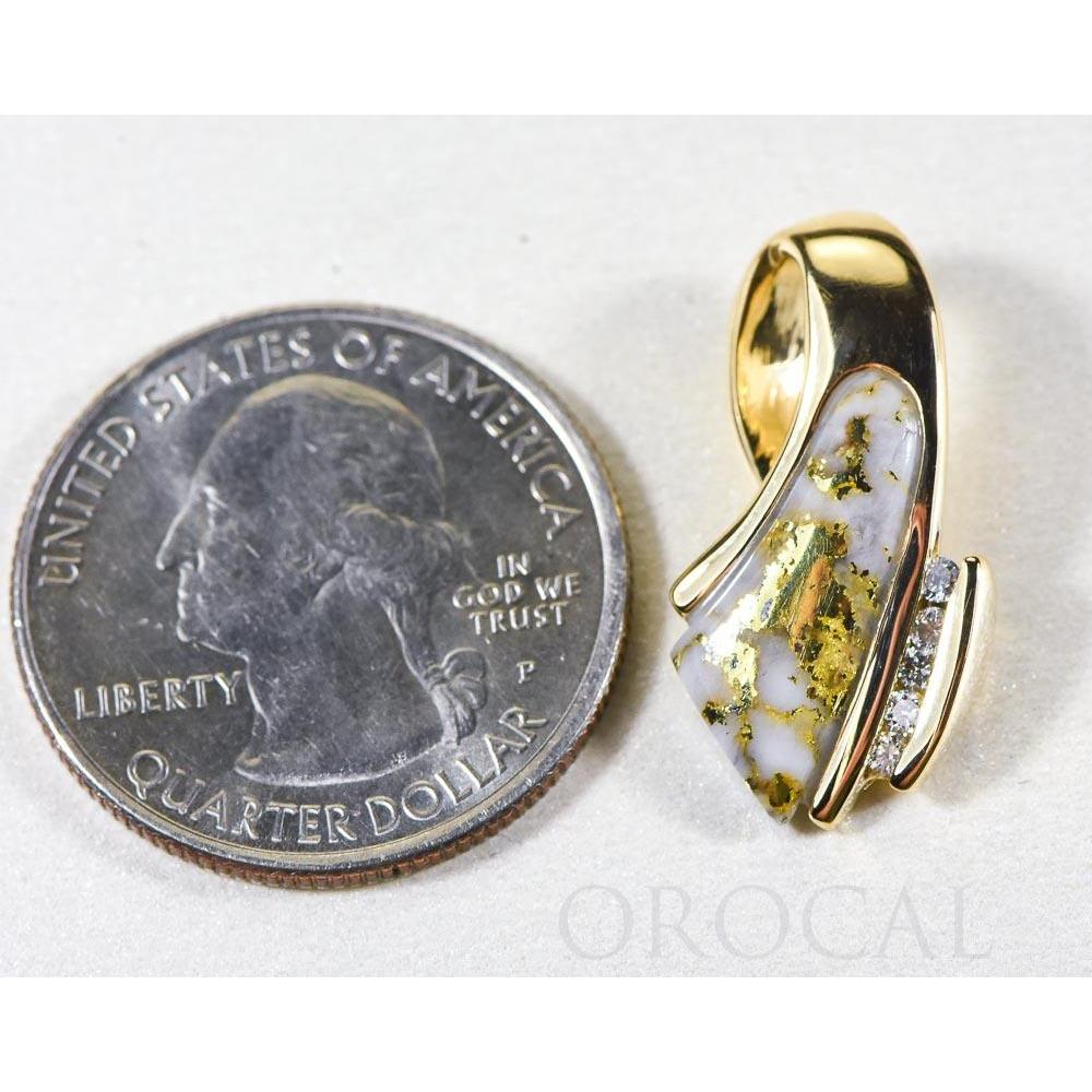 Orocal Gold Quartz Pendant with Diamonds PDL4SD10QX-Destination Gold Detectors