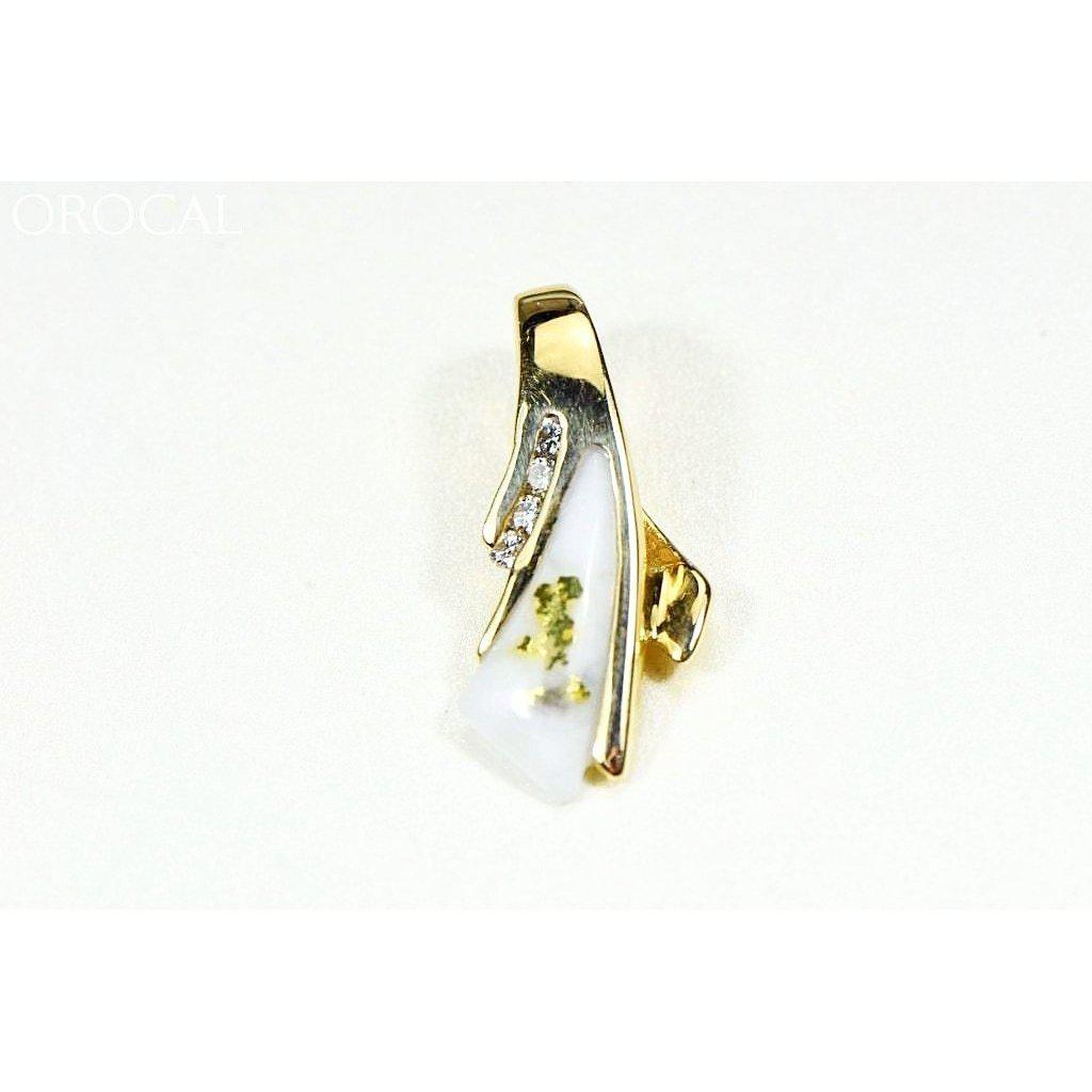 Orocal Gold Quartz Pendant with Diamonds PDL8SD8QX-Destination Gold Detectors