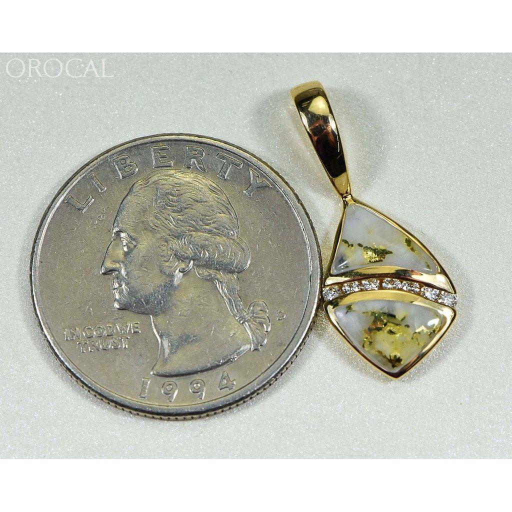 Orocal Gold Quartz Pendant with Diamonds PN1071DQ-Destination Gold Detectors