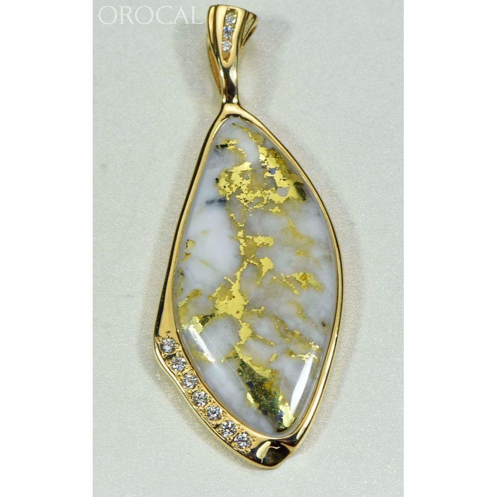 Orocal Gold Quartz Pendant with Diamonds PN1111DQ-Destination Gold Detectors