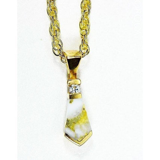Orocal Gold Quartz Pendant with Diamonds PN641D4QX-Destination Gold Detectors