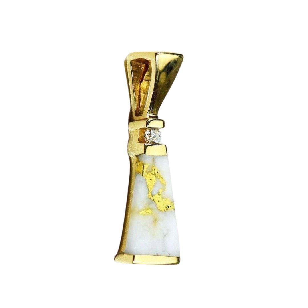 Orocal Gold Quartz Pendant with Diamonds PN642D4QX-Destination Gold Detectors