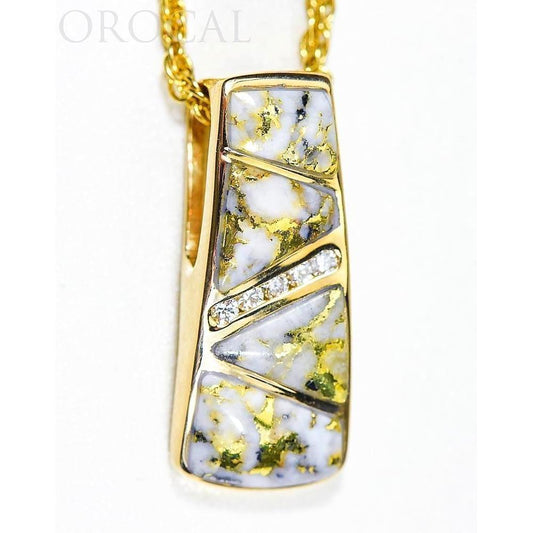 Orocal Gold Quartz Pendant with Diamonds - PN798DQX-Destination Gold Detectors