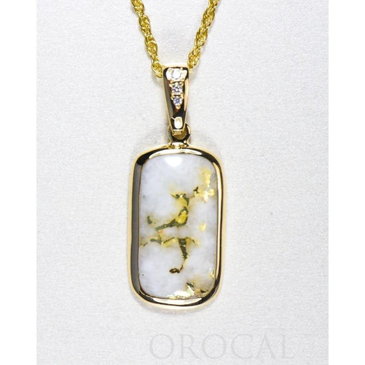 Orocal Gold Quartz Pendant with Diamonds PN851DQ-Destination Gold Detectors