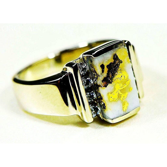 Orocal Gold Quartz Ring with Diamonds - RL639D32QW-Destination Gold Detectors