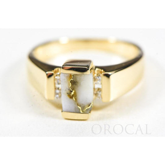 Orocal Gold Quartz Ring with Diamonds RLDL50D12Q-Destination Gold Detectors