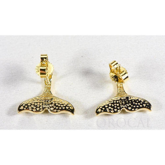 Orocal Gold Quartz Whale Tail Earrings Post Backs EDLWT8SQ-Destination Gold Detectors