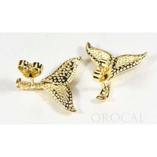 Orocal Gold Quartz Whales Tail Earrings Post Back EWT44SQ-Destination Gold Detectors