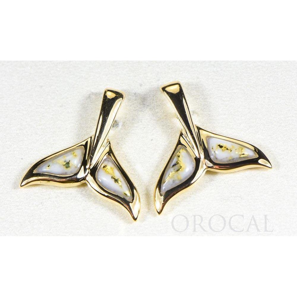 Orocal Gold Quartz Whales Tail Earrings Post Back EWT44SQ-Destination Gold Detectors