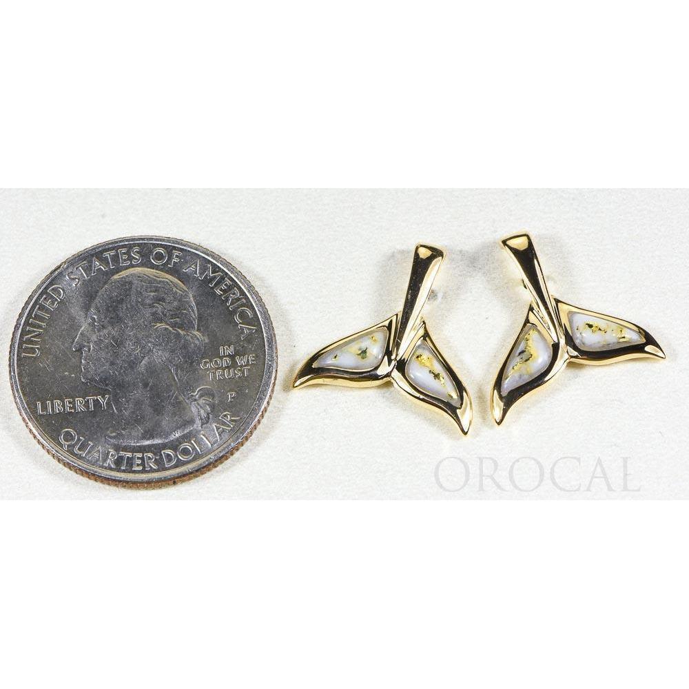 Orocal Gold Quartz Whales Tail Earrings Post Back EWT44SQ-Destination Gold Detectors