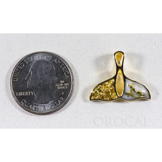 Orocal Gold Quartz Whales Tail Pendant PWT26NQX-Destination Gold Detectors