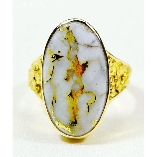 Orocal Gold Quartz with Gold Nuggets Ladies Ring RLEA2Q-Destination Gold Detectors