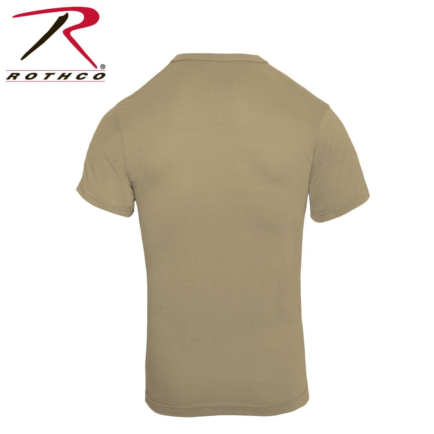 Rothco Solid Color Cotton / Polyester Blend Military T-Shirt Khaki-Destination Gold Detectors