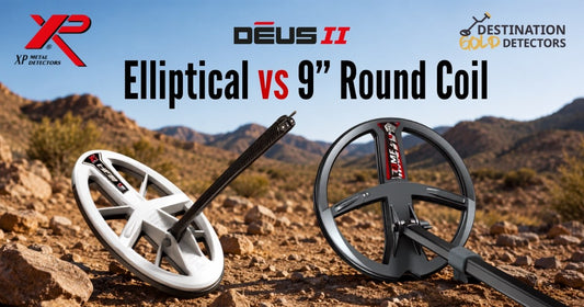 DEUS II Elliptical vs 9" Round Coil for Prospecting - Destination Gold Detectors