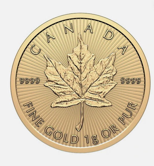 1 Gram .9999 Pure Gold Maple Leaf Bullion Canadian Mint 2020