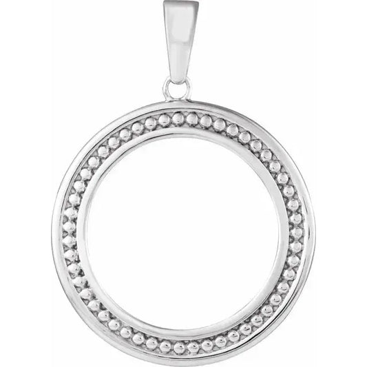 Sterling Silver Coin Frame Bezel Pendant Mounting for United States 1 Cent Round