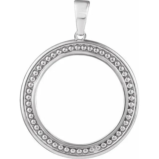 Sterling Silver Coin Frame Bezel Pendant Mounting for United States 5 Cent Round