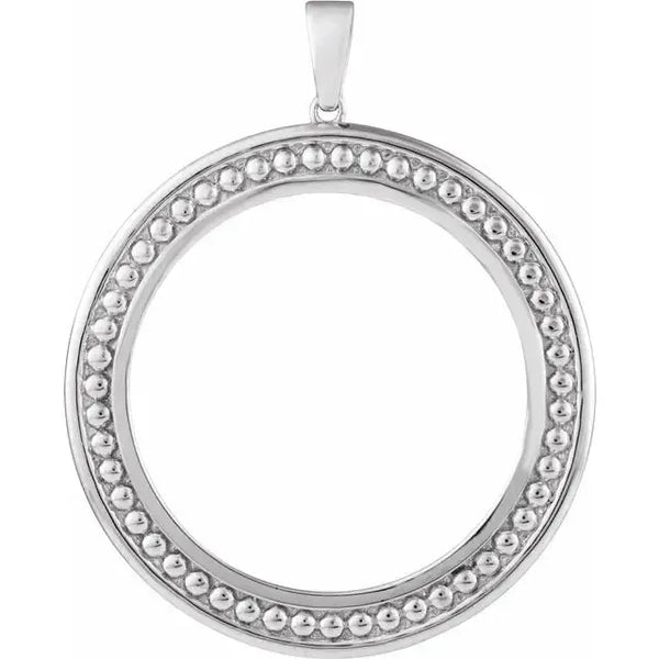 Sterling Silver Coin Frame Bezel Pendant Mounting for United States 50 Cents Round