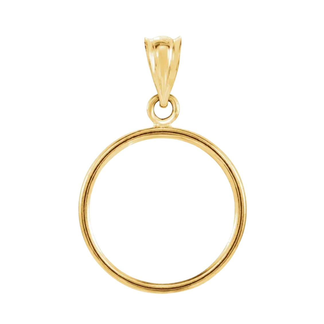 1/10 oz .9999 Pure 24K Maple Gold Round with 14K Frame Pendant