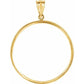 14K Gold Coin Frame Bezel Pendant Mounting for American Eagle 1 Oz and South African Krugerrand 1 Oz Round