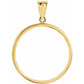 14K Gold Coin Frame Bezel Pendant Mounting for American Eagle 1/2 Oz and South African Krugerrand 1/2 Oz Round