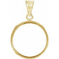 14K Gold Coin Frame Bezel Pendant Mounting for Canadian Maple Leaf 1/10 Oz Round