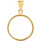 14K Gold Coin Frame Bezel Pendant Mounting for Canadian Maple Leaf 1/10 Oz Round