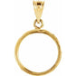 14K Gold Coin Frame Bezel Pendant Mounting for Chinese Panda 1/20 Oz and Isle of Man Cat 1/25 Oz Round