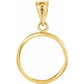 14K Gold Coin Frame Bezel Pendant Mounting for Chinese Panda 1/20 Oz and Isle of Man Cat 1/25 Oz Round