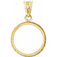 14K Gold Coin Frame Bezel Pendant Mounting for United States $1.00 Type 1 and Mexican 2 Peso Round