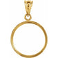 14K Gold Coin Frame Bezel Pendant Mounting for United States $1.00 Type 1 and Mexican 2 Peso Round