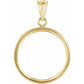 14K Gold Coin Frame Bezel Pendant Mounting for United States $2.50 and Chinese Panda 1/10 Oz Round