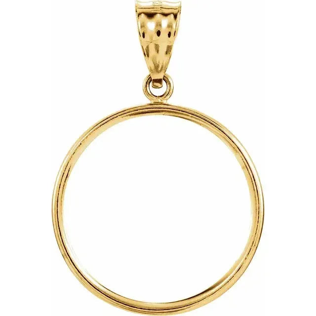 14K Gold Coin Frame Bezel Pendant Mounting for United States $5.00 Round